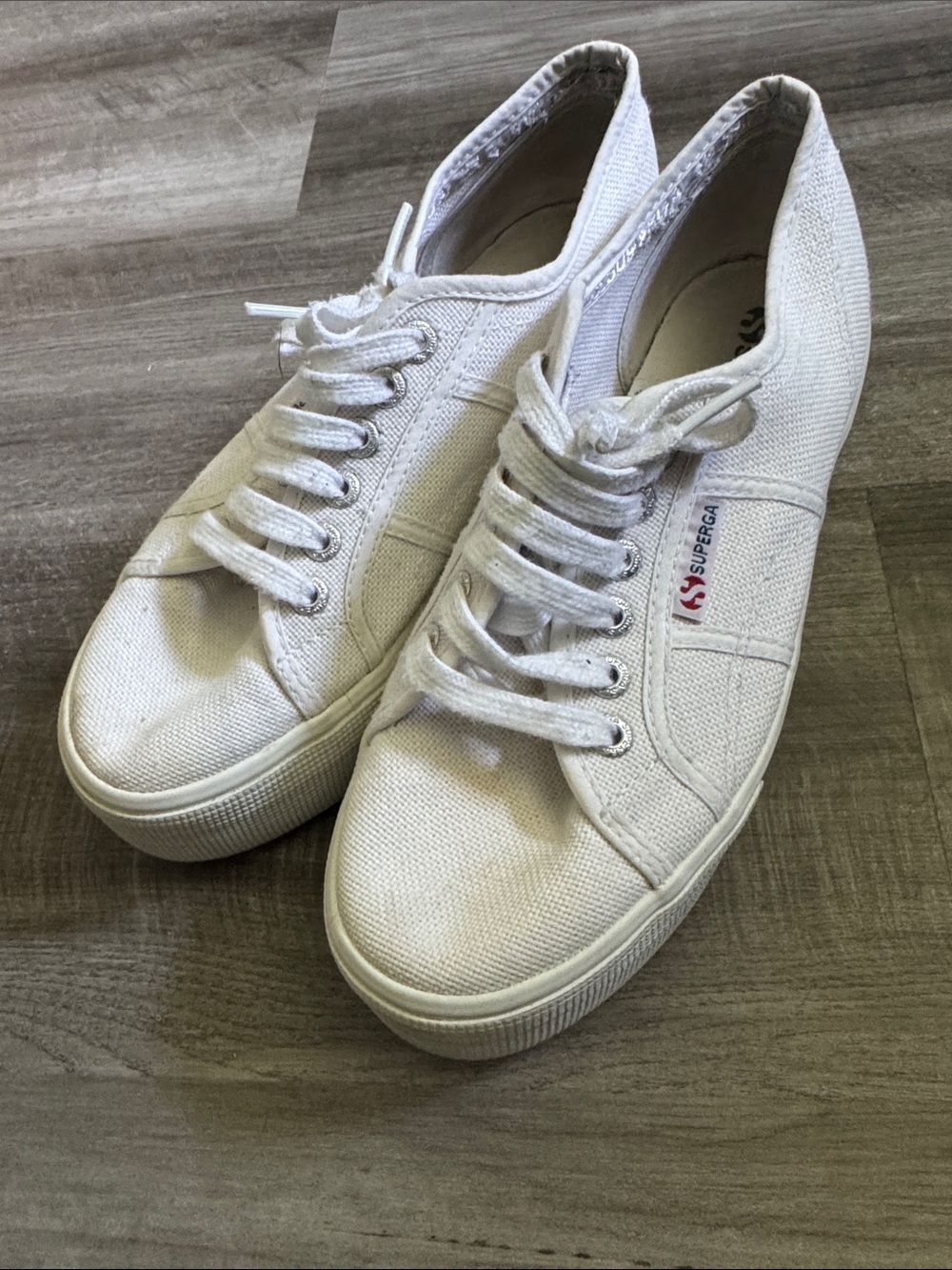 Superga White Platform Sneakers